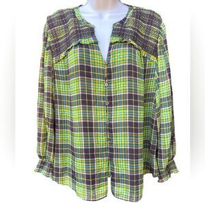 CATO casual, button down style. plaid pattern relaxed fit fall day.